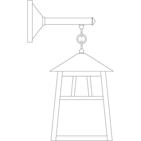 Arroyo Craftsman 10" Raymond Wall Mount, Slate, Clear Seedy Glass RB-10CS-S